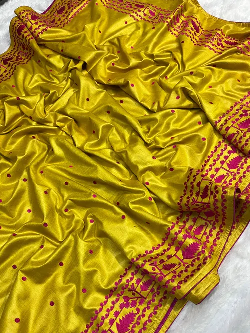 Pure Tussar Munga Silk Saree with Natural Texture & Elegant Lustre